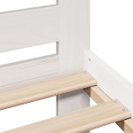 vidaXL Cadru de pat fără saltea, alb, 135x190 cm, lemn masiv de pin vidaXL Cadru de pat fără saltea, alb, 135x190 cm, lemn masiv de pin