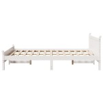 vidaXL Cadru de pat fără saltea, alb, 150x200 cm, lemn masiv pin vidaXL Cadru de pat fără saltea, alb, 150x200 cm, lemn masiv pin