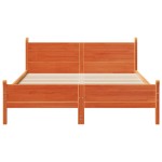 vidaXL Cadru de pat fără saltea, maro ceruit 140x200 cm lemn masiv pin vidaXL Cadru de pat fără saltea, maro ceruit 140x200 cm lemn masiv pin