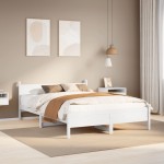 vidaXL Cadru de pat fără saltea, alb, 120x200 cm, lemn masiv pin vidaXL Cadru de pat fără saltea, alb, 120x200 cm, lemn masiv pin