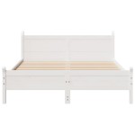 vidaXL Cadru de pat fără saltea, alb, 120x200 cm, lemn masiv pin vidaXL Cadru de pat fără saltea, alb, 120x200 cm, lemn masiv pin