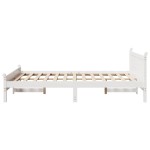 vidaXL Cadru de pat fără saltea, alb, 120x200 cm, lemn masiv pin vidaXL Cadru de pat fără saltea, alb, 120x200 cm, lemn masiv pin