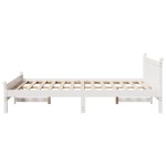 vidaXL Cadru de pat fără saltea, alb, 140x190 cm, lemn masiv de pin