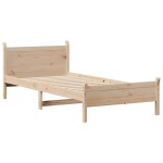 vidaXL Cadru de pat fără saltea, 75x190 cm, lemn masiv de pin
