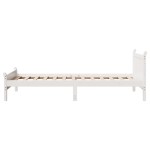 vidaXL Cadru de pat fără saltea, alb, 75x190 cm, lemn masiv de pin