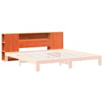 vidaXL Tăblie de pat cu depozitare maro ceruit, 200 cm, lemn masiv pin