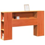 vidaXL Tăblie de pat cu depozitare maro ceruit, 120 cm, lemn masiv pin