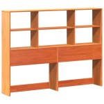 vidaXL Tăblie de pat cu depozitare maro ceruit, 120 cm, lemn masiv pin