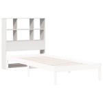 vidaXL Tăblie de pat cu depozitare alb 90 cm lemn masiv de pin