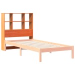 vidaXL Tăblie de pat cu depozitare maro ceruit, 90 cm, lemn masiv pin