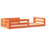 vidaXL Cadru de pat fără saltea maro ceruit 80x200 cm lemn masiv pin