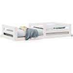 vidaXL Cadru de pat fără saltea, alb, 70x140 cm, lemn masiv de pin