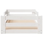 vidaXL Cadru de pat fără saltea alb 80x160 cm lemn masiv de pin