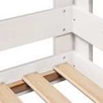vidaXL Cadru de pat fără saltea alb 80x160 cm lemn masiv de pin