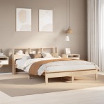 vidaXL Pat cu bibliotecă fără saltea, 120x200 cm, lemn masiv de pin vidaXL Pat cu bibliotecă fără saltea, 120x200 cm, lemn masiv de pin