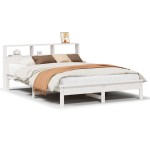 vidaXL Cadru de pat fără saltea, alb, 120x200 cm, lemn masiv pin vidaXL Cadru de pat fără saltea, alb, 120x200 cm, lemn masiv pin