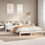 vidaXL Cadru de pat fără saltea, alb, 120x200 cm, lemn masiv pin vidaXL Cadru de pat fără saltea, alb, 120x200 cm, lemn masiv pin