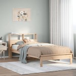 vidaXL Pat cu bibliotecă fără saltea, 100x200 cm, lemn masiv pin