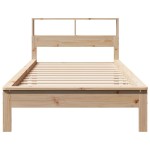 vidaXL Pat cu bibliotecă fără saltea, 90x200 cm, lemn masiv pin vidaXL Pat cu bibliotecă fără saltea, 90x200 cm, lemn masiv pin