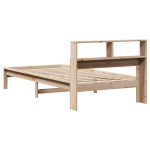 vidaXL Pat cu bibliotecă fără saltea, 90x200 cm, lemn masiv pin vidaXL Pat cu bibliotecă fără saltea, 90x200 cm, lemn masiv pin