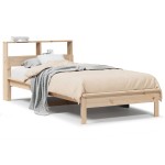 vidaXL Pat cu bibliotecă fără saltea, 90x190 cm, lemn masiv de pin vidaXL Pat cu bibliotecă fără saltea, 90x190 cm, lemn masiv de pin