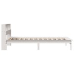 vidaXL Pat cu bibliotecă fără saltea, alb, 90x190 cm, lemn masiv pin vidaXL Pat cu bibliotecă fără saltea, alb, 90x190 cm, lemn masiv pin