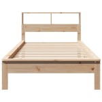 vidaXL Pat cu bibliotecă fără saltea, 75x190 cm, lemn masiv de pin