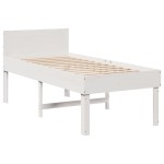vidaXL Cadru de pat fără saltea, alb, 90x200 cm, lemn masiv pin