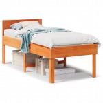 vidaXL Pat de zi fără saltea, maro ceruit, 90x200 cm, lemn masiv pin vidaXL Pat de zi fără saltea, maro ceruit, 90x200 cm, lemn masiv pin