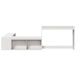vidaXL Noptieră cu birou, alb, 232x122x75 cm lemn masiv de pin vidaXL Noptieră cu birou, alb, 232x122x75 cm lemn masiv de pin
