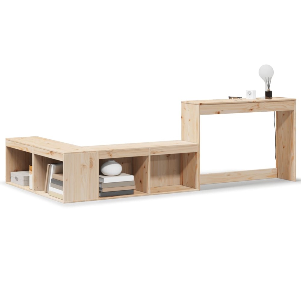 vidaXL Noptieră cu birou, 222x107x75 cm lemn masiv de pin