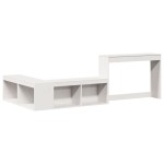 vidaXL Noptieră cu birou, alb, 232x112x75 cm lemn masiv de pin vidaXL Noptieră cu birou, alb, 232x112x75 cm lemn masiv de pin