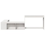 vidaXL Noptieră cu birou, alb, 232x112x75 cm lemn masiv de pin vidaXL Noptieră cu birou, alb, 232x112x75 cm lemn masiv de pin