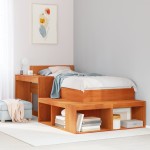 vidaXL Noptieră cu birou, maro ceruit, 232x112x75 cm lemn masiv de pin vidaXL Noptieră cu birou, maro ceruit, 232x112x75 cm lemn masiv de pin