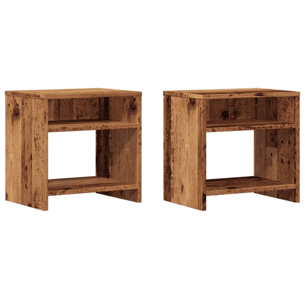 vidaXL Noptiere, 2 buc, lemn învechit, 40x30x40 cm, lemn prelucrat