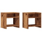 vidaXL Noptiere, 2 buc, lemn învechit, 40x30x40 cm, lemn prelucrat