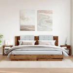 vidaXL Noptiere, 2 buc, lemn învechit, 40x30x40 cm, lemn prelucrat