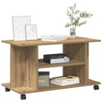 vidaXL Dulap TV cu roți, stejar artizanal, 80x40x45 cm, lemn prelucrat vidaXL Dulap TV cu roți, stejar artizanal, 80x40x45 cm, lemn prelucrat