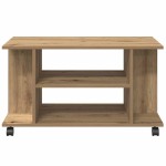 vidaXL Dulap TV cu roți, stejar artizanal, 80x40x45 cm, lemn prelucrat vidaXL Dulap TV cu roți, stejar artizanal, 80x40x45 cm, lemn prelucrat