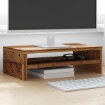 vidaXL Suport pentru monitor Lemn vechi 42x24x13 cm Lemn prelucrat