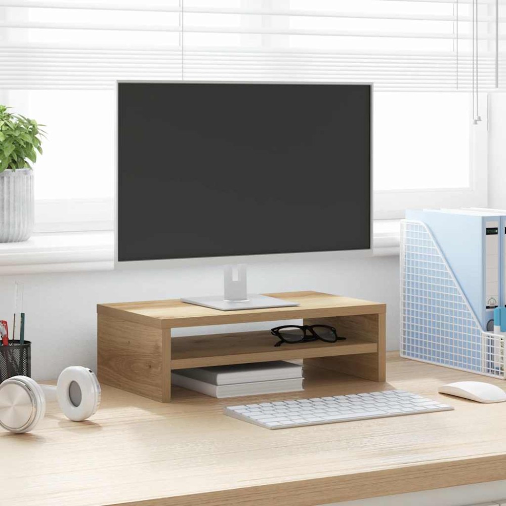 vidaXL Suport monitor, stejar artizanal, 42x24x13 cm, lemn prelucrat