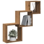 vidaXL Rafturi cub perete stejar artizanal 68x15x68 cm, lemn prelucrat vidaXL Rafturi cub perete stejar artizanal 68x15x68 cm, lemn prelucrat