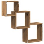 vidaXL Rafturi cub perete stejar artizanal 68x15x68 cm, lemn prelucrat vidaXL Rafturi cub perete stejar artizanal 68x15x68 cm, lemn prelucrat