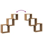 vidaXL Rafturi cub perete stejar artizanal 68x15x68 cm, lemn prelucrat vidaXL Rafturi cub perete stejar artizanal 68x15x68 cm, lemn prelucrat
