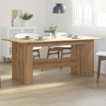 vidaXL Masă de bucătărie, Stejar artizanal 180x90x76 cm lemn prelucrat