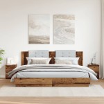 vidaXL Noptiere, 2 buc., lemn vechi, 30x30x40 cm, lemn prelucrat vidaXL Noptiere, 2 buc., lemn vechi, 30x30x40 cm, lemn prelucrat