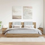 vidaXL Noptiere, 2 buc., stejar artizanal, 30x30x40 cm, lemn prelucrat