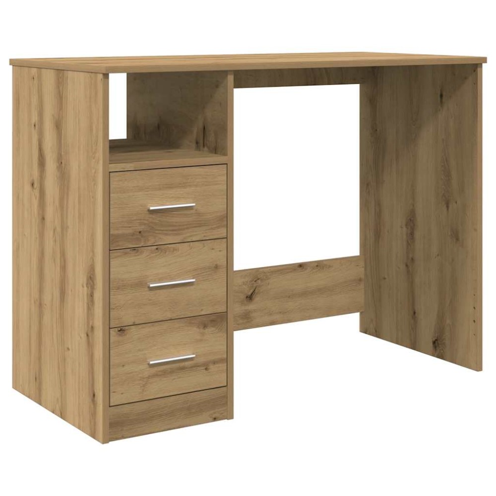 vidaXL Birou, stejar artizanal, 102x76x50 cm, lemn prelucrat