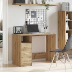 vidaXL Birou, stejar artizanal, 102x76x50 cm, lemn prelucrat