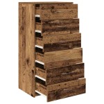 vidaXL Servantă cu 6 sertare, Lemn vechi, 50 x 34 x 96 cm, PAL
